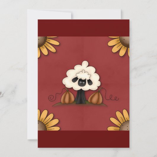 Schafe und Blume Einladung (Vorderseite)