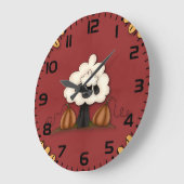 Schafe und Blume Große Wanduhr (Winkel)