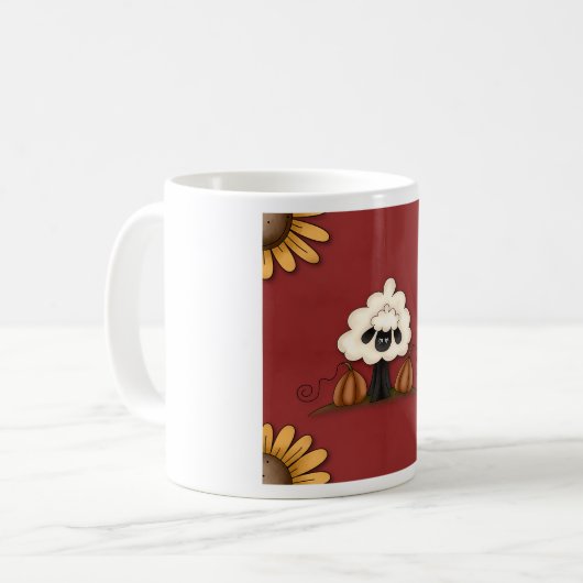 Schafe und Blume Kaffeetasse (Vorderseite Links)