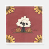 Schafe und Blume Serviette (Vorderseite)