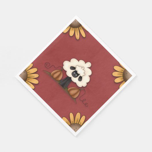 Schafe und Blume Serviette (Ecke)