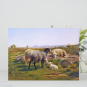 Schafe und ein Lamm in der Natur (von Rosa Bonheur Karte (Stehend Vorderseite)