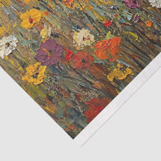 Schafe und Hirten mit Wildblumen Seidenpapier (Ausschnitt)