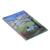 Schafe und Kirschbaum Notizblock (Rechte Seite)