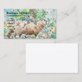 Schafe und Lamm in überwucherten Gartenmalereien Visitenkarte (Vorne/Hinten)
