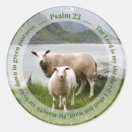 Schafe und Lämmer am Psalm-See 23 Runder Aufkleber