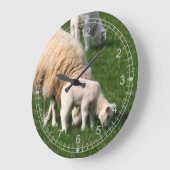 Schafe und Lämmer Große Wanduhr (Winkel)