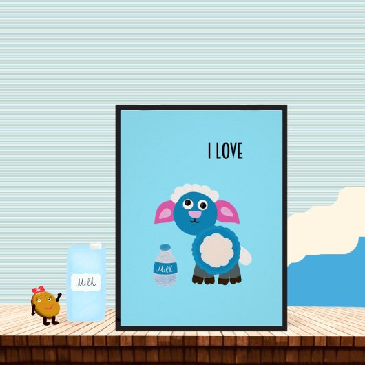 Schafe und Milch Poster