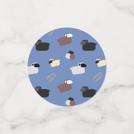 Schafe und Schafe Konfetti (Klein Vorderseite)