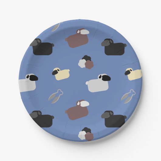 Schafe und Schafe Pappteller (Vorderseite)
