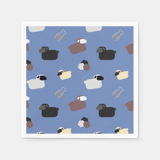 Schafe und Schafe Serviette (Vorderseite)