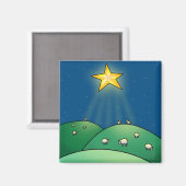 Schafe unter Weihnachtsstern Magnet (Vorderseite/Rückseite)