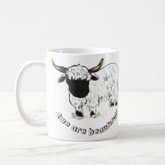 Schafe Wallis Blacknose - Mutterschaf sind schön! Kaffeetasse (Links)