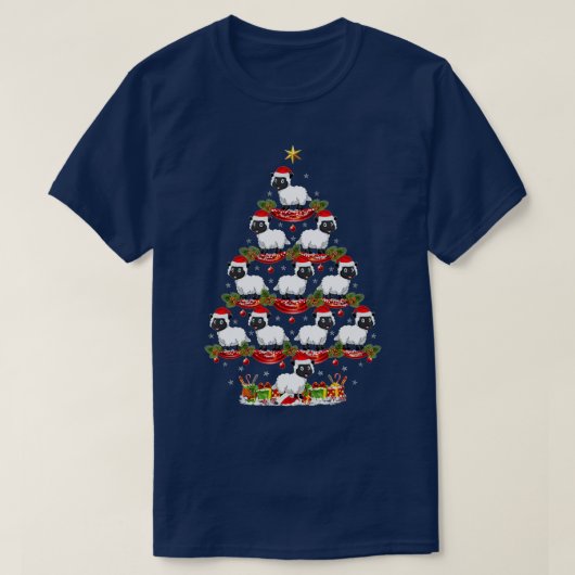 Schafe Weihnachtsbaumen leuchten Schafweihnachtsfe T-Shirt (Design vorne)