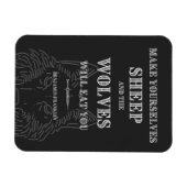 Schafe werden von Wolves Ben Franklin Zitat gegess Magnet (Horizontal)
