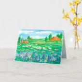 Schafe Wildblume Meadow Happy Birthday Karte (Gelbe Blume)