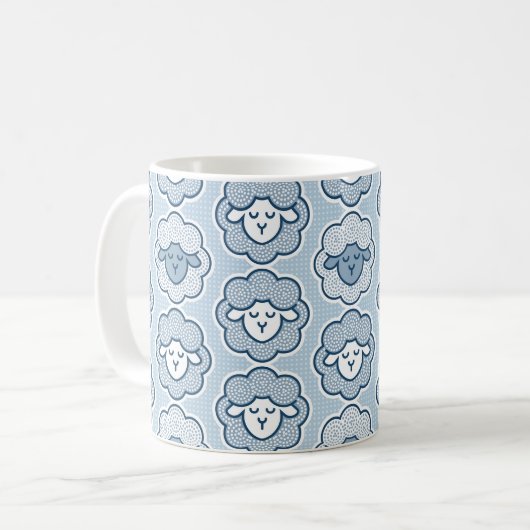 Schafe zählen - blau kaffeetasse (Vorderseite Links)