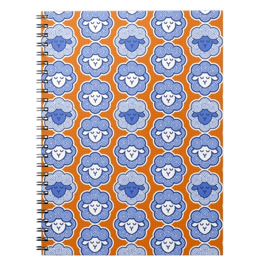 Schafe zählen - blau & orange notizblock (Vorderseite)