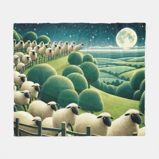 Schafe zählen fleecedecke (Vorderseite (Horizontal))