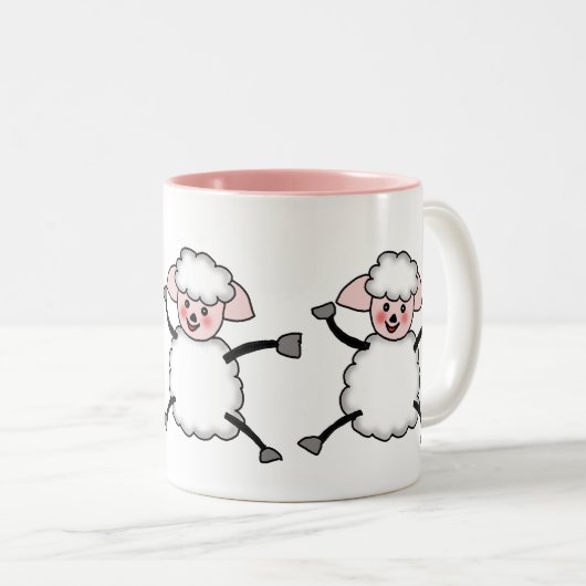 Schafe Zweifarbige Tasse (VorderseiteRechts)