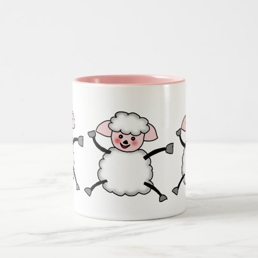 Schafe Zweifarbige Tasse (Mittel)