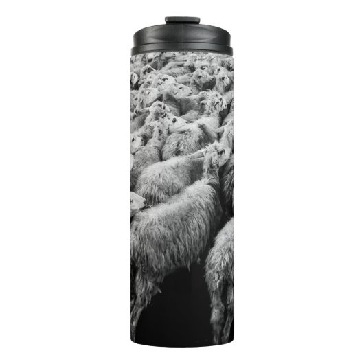 SCHAFENHERD IN GRAYSCALE-FOTO THERMOSBECHER (Vorderseite)