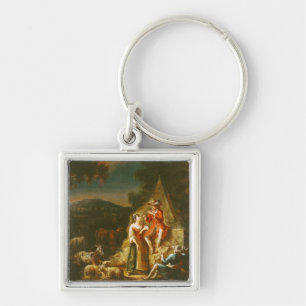 Schäfer, der eine Flöte spielt Schlüsselanhänger