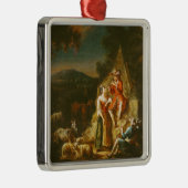 Schäfer, der eine Flöte spielt Silbernes Ornament (Rechts)