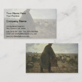 Schäfer, der seine Menge durch Jean-Francois-Hirse Visitenkarte (Vorne/Hinten)