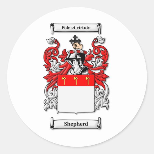 Schäfer-Familienwappen-Wappen Runder Aufkleber (Vorderseite)
