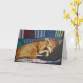 Schäfer-Labrador-Crossrasse-Portraits Karte (Gelbe Blume)