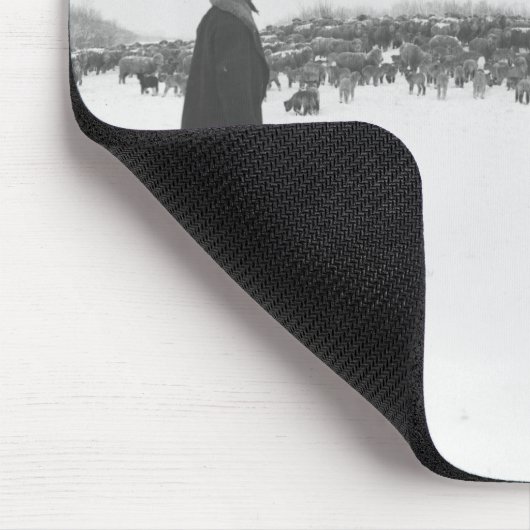 Schäfer und Hund am Schaflager Mousepad (Ecke)