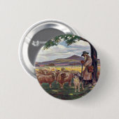 Schäfer und Schafe Vintage Button (Vorne & Hinten)