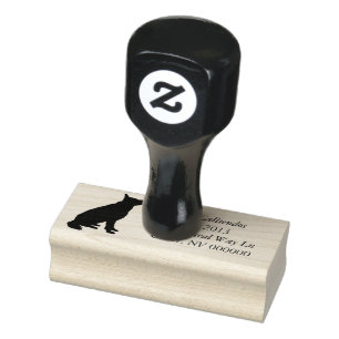 Schäferhund-Adressen-Etikett Gummistempel