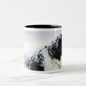 Schäferhund (Akbash/Colliemischung) liegend heraus Zweifarbige Tasse (Mittel)