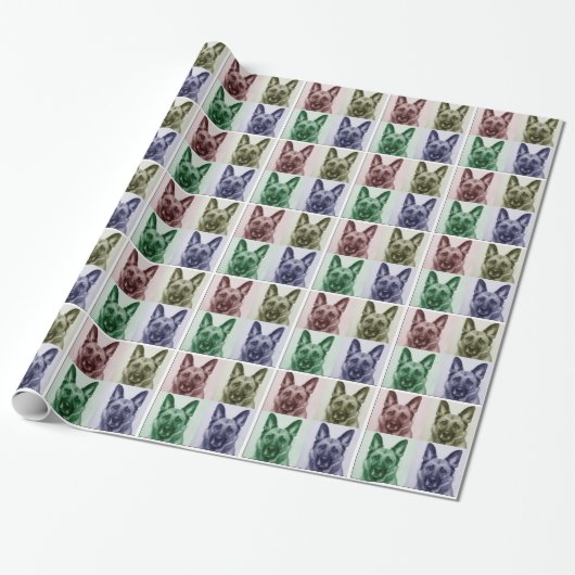 Schäferhund-Anlass-Verpackungs-Papier Geschenkpapier (Ungerollt)