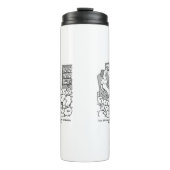 Schäferhund arbeitet von Zuhause mit Schafen. Funn Thermosbecher (Vorderseite)