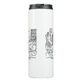 Schäferhund arbeitet von Zuhause mit Schafen. Funn Thermosbecher (Rückseite)