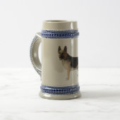 Schäferhund-Bier Stein Bierglas (Vorderseite Links)