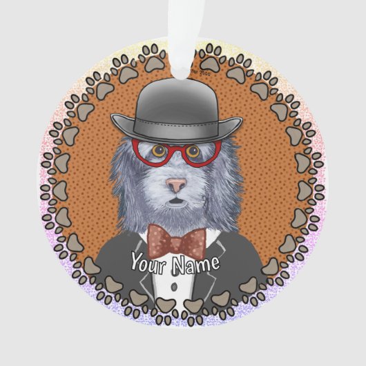 Schäferhund Brille Ornament (Vorderseite)