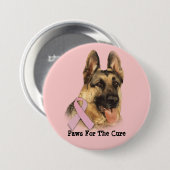Schäferhund-Brustkrebs-Knopf Button (Vorne & Hinten)