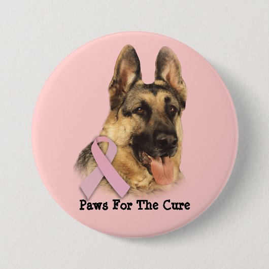 Schäferhund-Brustkrebs-Knopf Button (Vorderseite)
