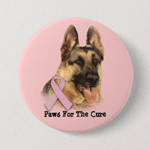 Schäferhund-Brustkrebs-Knopf Button