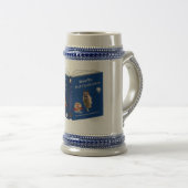 Schäferhund-Buch grau/Blau 18 Unze Stein Bierglas (VorderseiteRechts)