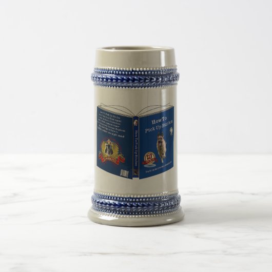 Schäferhund-Buch grau/Blau 18 Unze Stein Bierglas (Mittel)