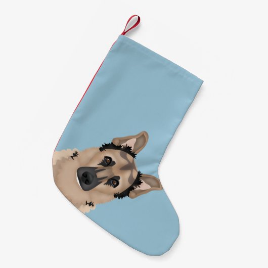 Schäferhund-Cartoon Kleiner Weihnachtsstrumpf (Vorderansicht (hängend))