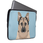 Schäferhund-Cartoon Laptopschutzhülle (Vorne Rechts)