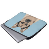 Schäferhund-Cartoon Laptopschutzhülle (Vorne Knopf)