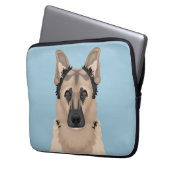 Schäferhund-Cartoon Laptopschutzhülle (Vorderseite Links)