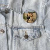 Schäferhund, der heraus Zunge haftet Button (Beispiel)